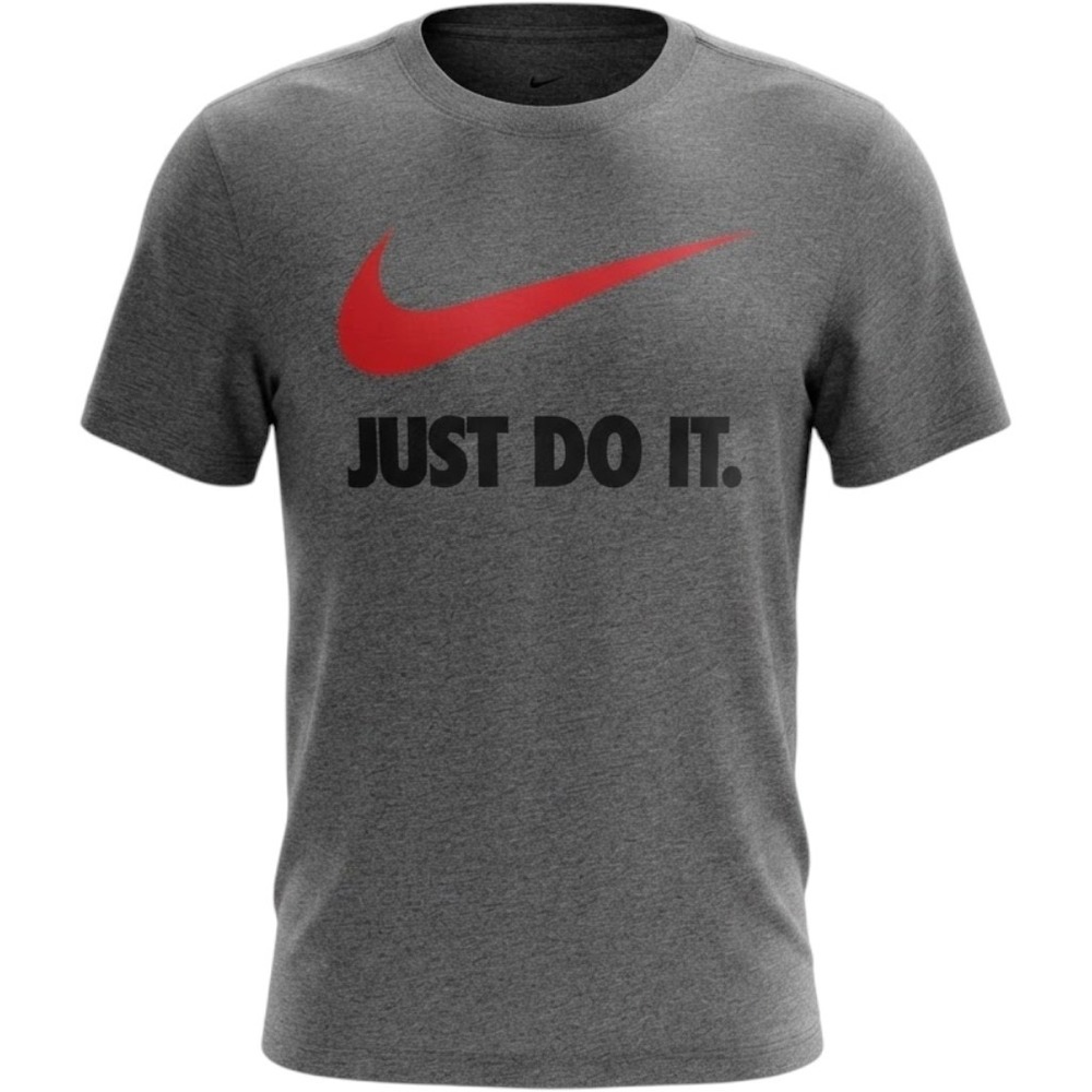 Nike Graphic Tee Mens Large Gray Fair Just Do It Swoosh Athletic Cut Tee Vintage